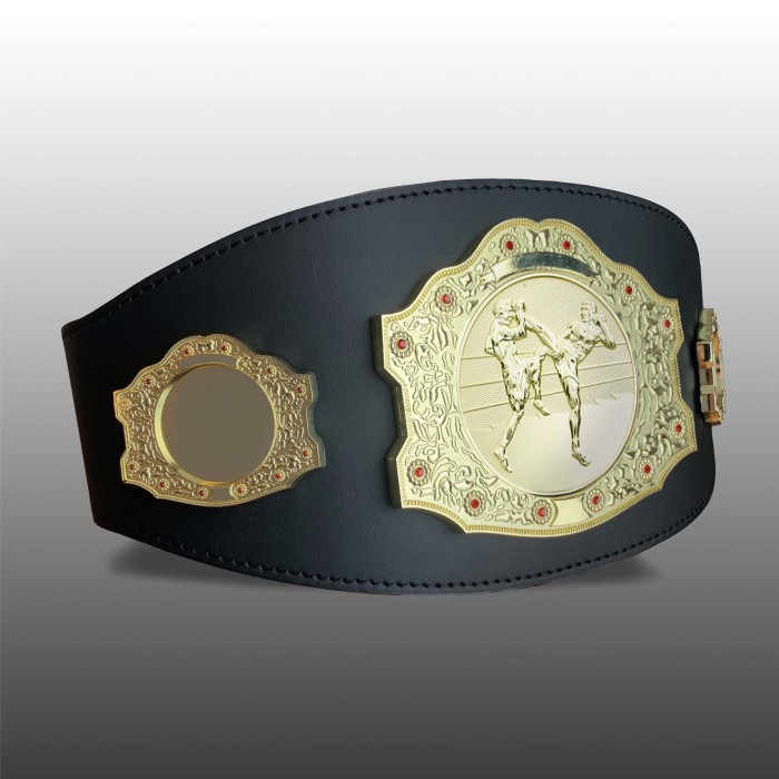 GOLD CHAMPIONSHIP BELT - XXLMIDI/G/THAIBOXG - AVAILABLE IN 4 LEATHER COLOURS